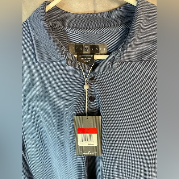 Nike Golf Dri-Fit Polo Men's L Navy Blue Short Sleeve ESPN Embroidery - Picture 6 of 6